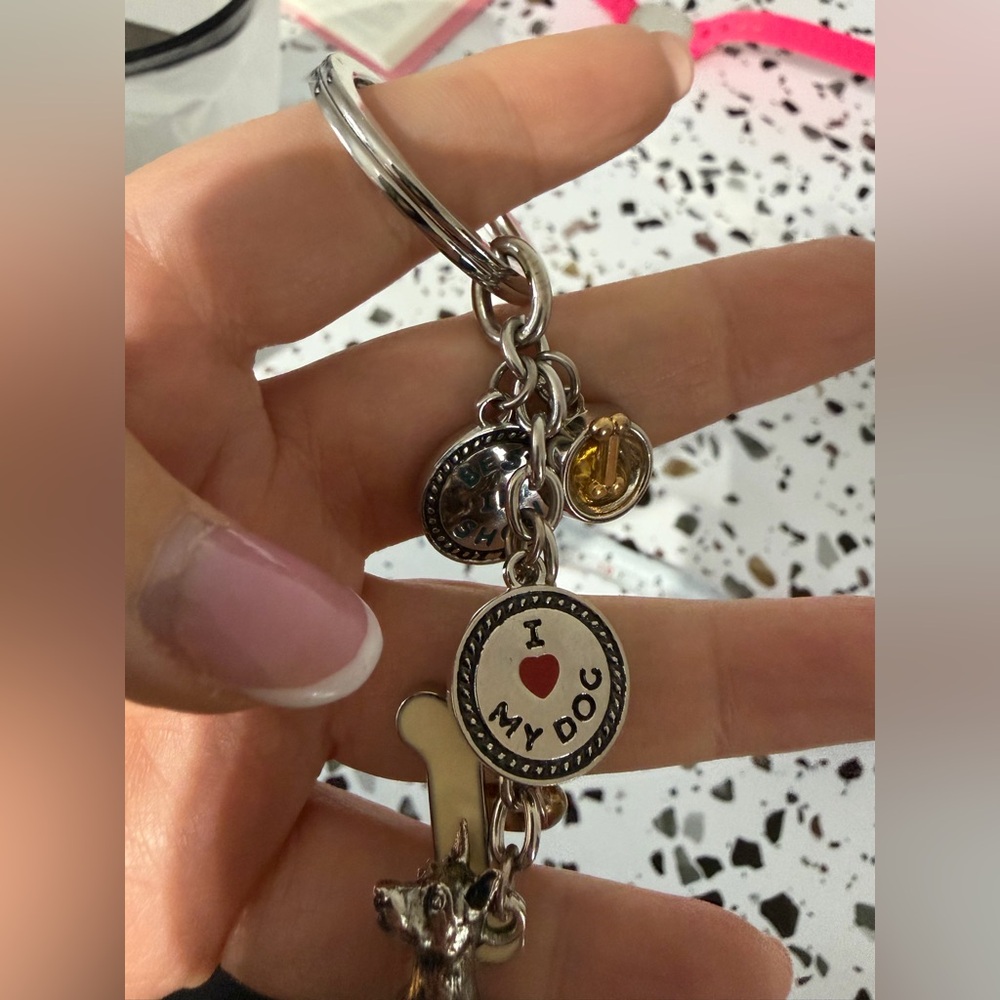 Silver Dog Charm Keychain - Picture 5 of 6